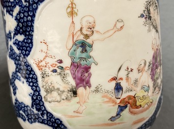 Two Chinese famille rose and 'Mandarin' design mugs, Qianlong